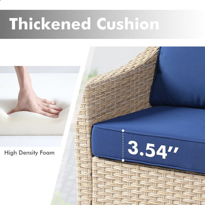 Mobili da giardino in vimini XIZZI da 6 pezzi con braciere a legna