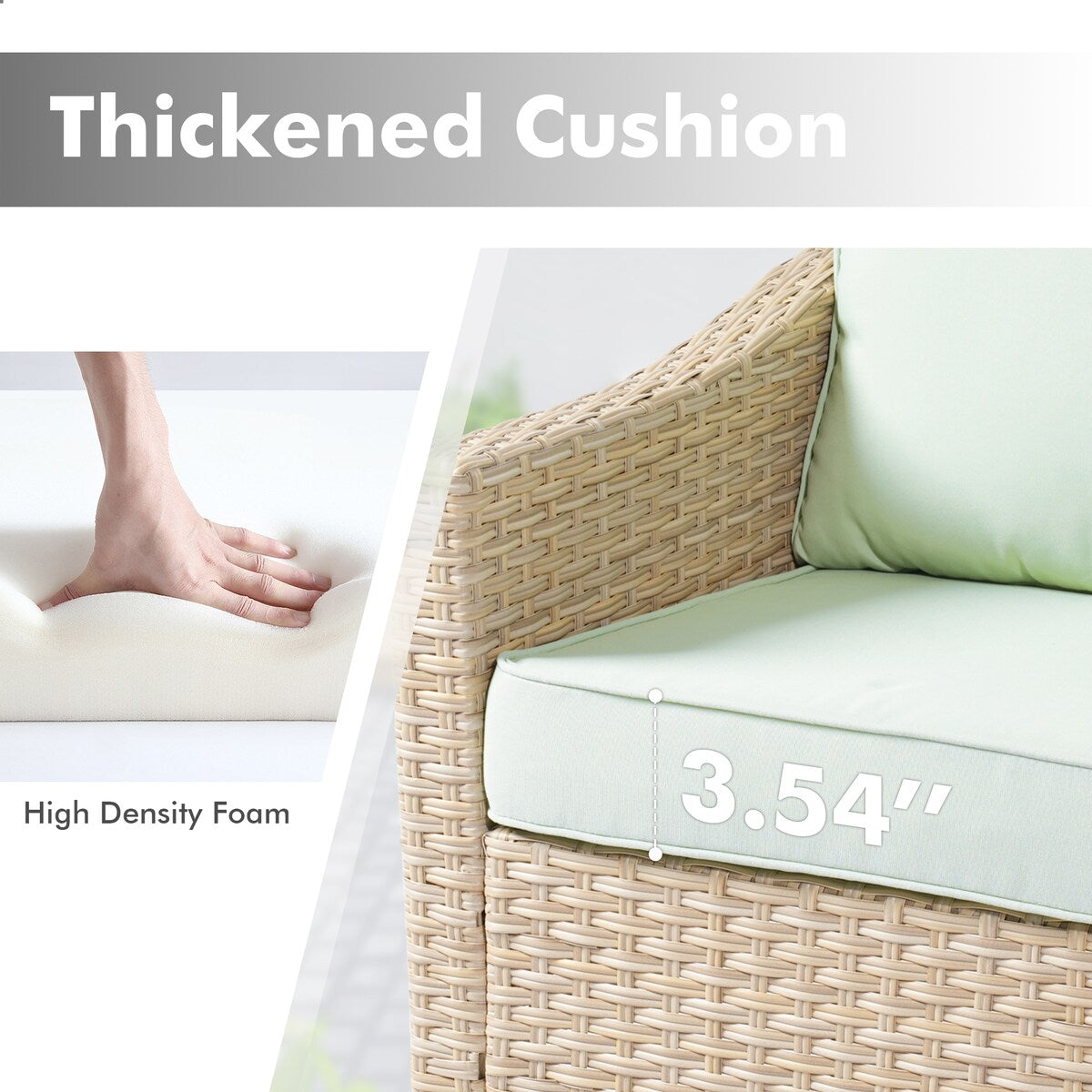 Mobili da giardino in vimini XIZZI da 6 pezzi con braciere a legna