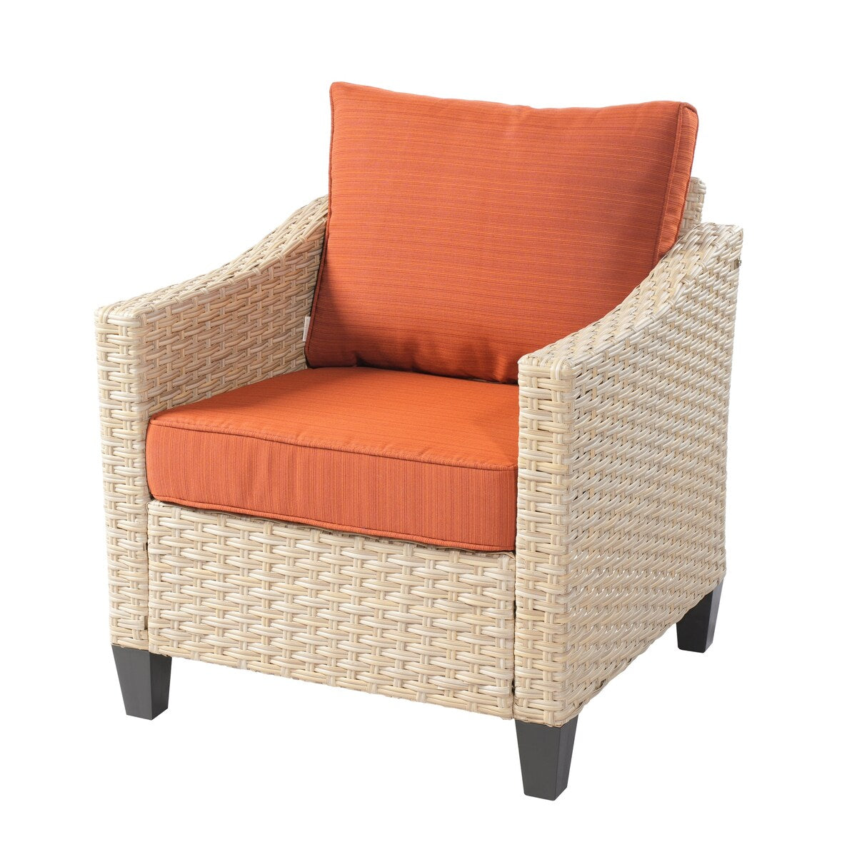 Mobili da giardino in vimini XIZZI da 6 pezzi con braciere a legna