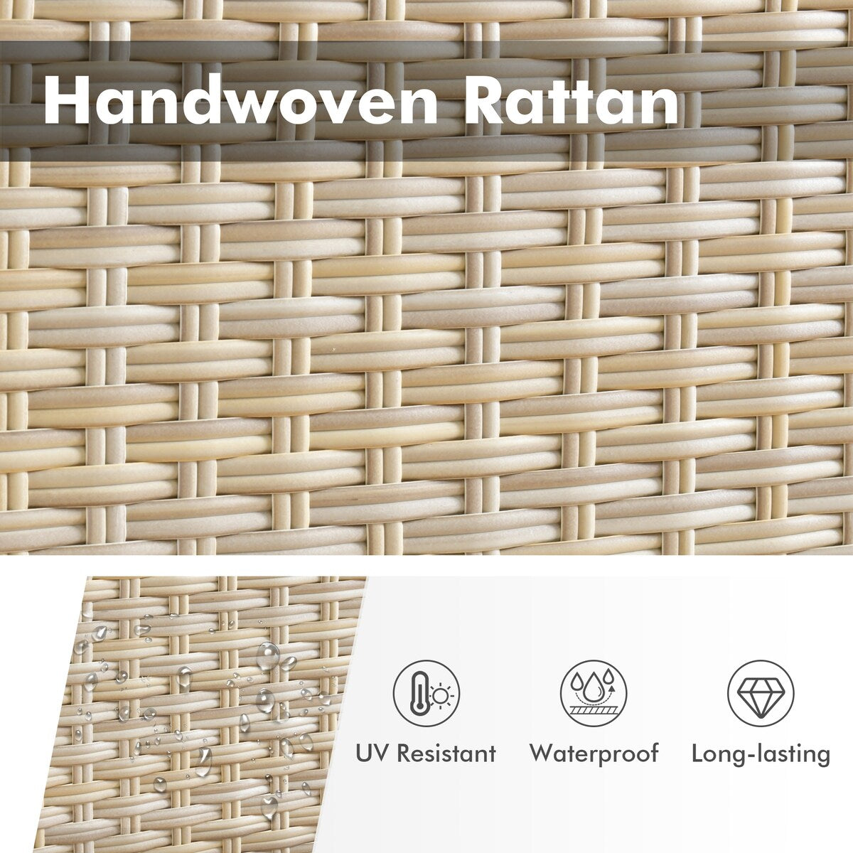 Mobili da giardino in vimini XIZZI da 6 pezzi con braciere a legna