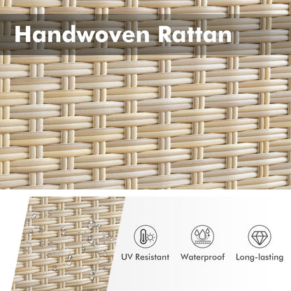 Mobili da giardino in vimini XIZZI da 6 pezzi con braciere a legna