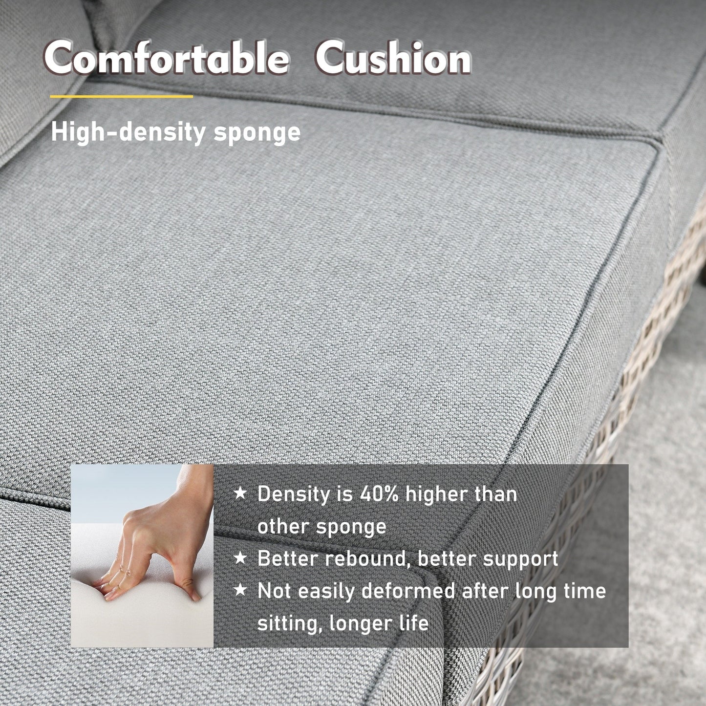 Set di mobili da giardino XIZZI da 8 pezzi, sedie girevoli per esterni in vimini