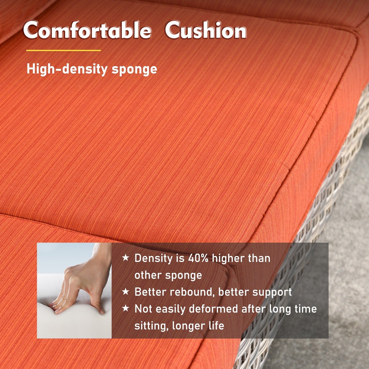 Set di mobili da giardino XIZZI da 8 pezzi, sedie girevoli per esterni in vimini