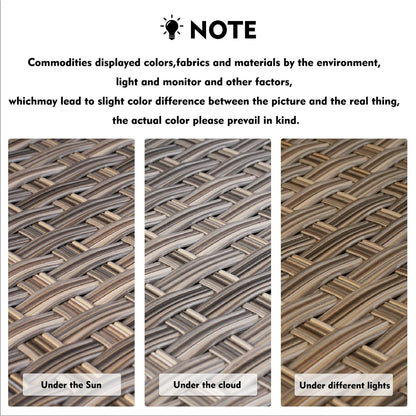 Set di mobili da giardino XIZZI da 8 pezzi, sedie girevoli per esterni in vimini