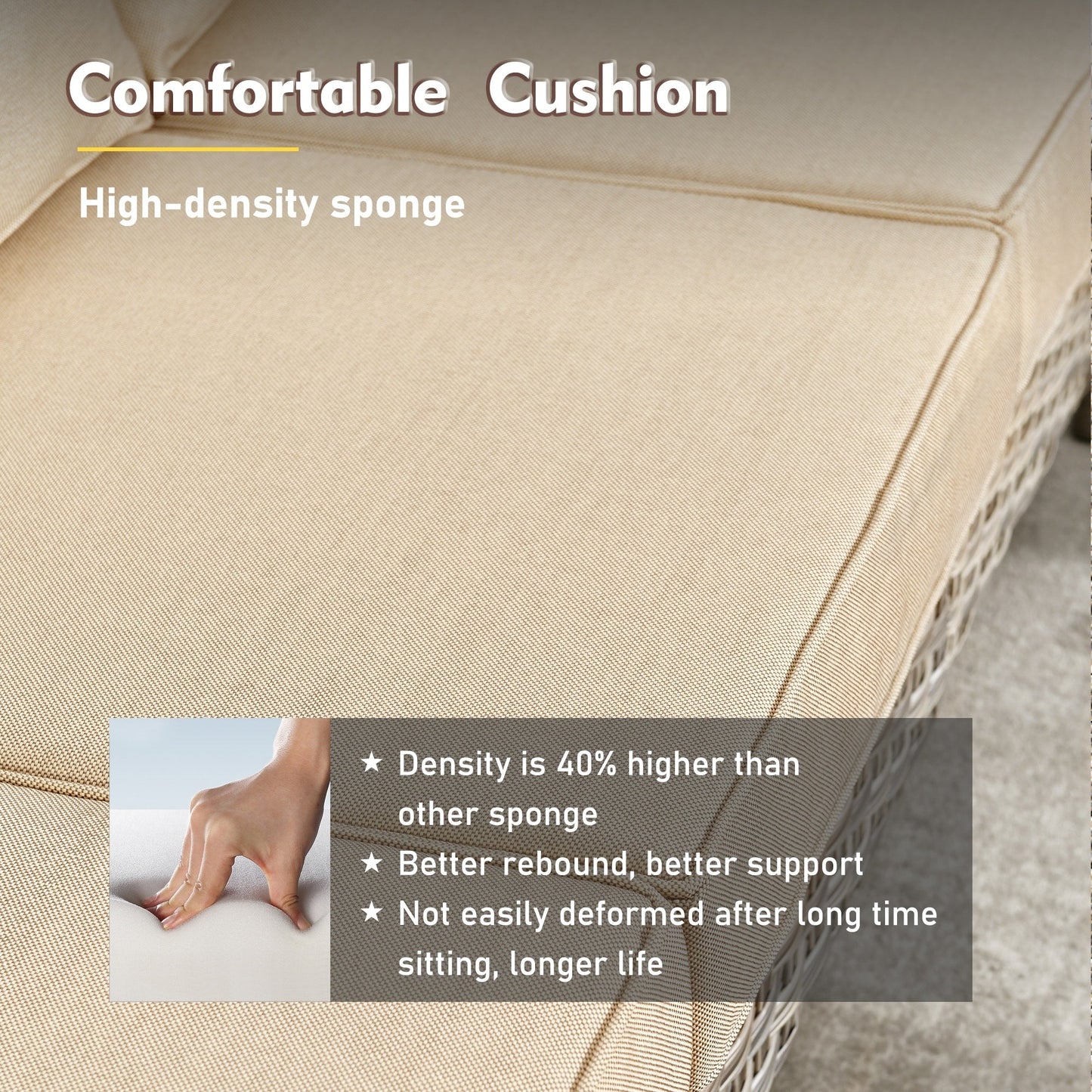 Set di mobili da giardino XIZZI da 8 pezzi, sedie girevoli per esterni in vimini