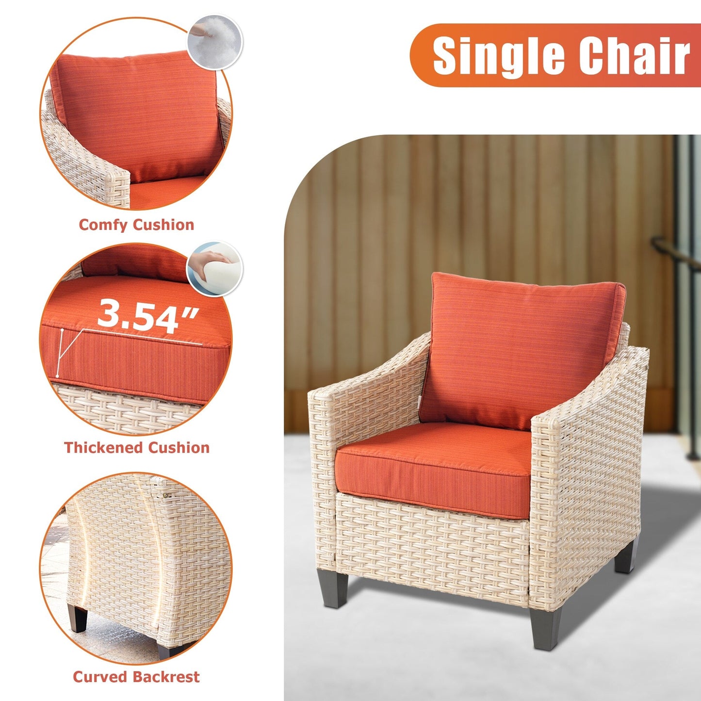 Set di divani da conversazione in rattan e vimini per esterni XIZZI, 5 pezzi