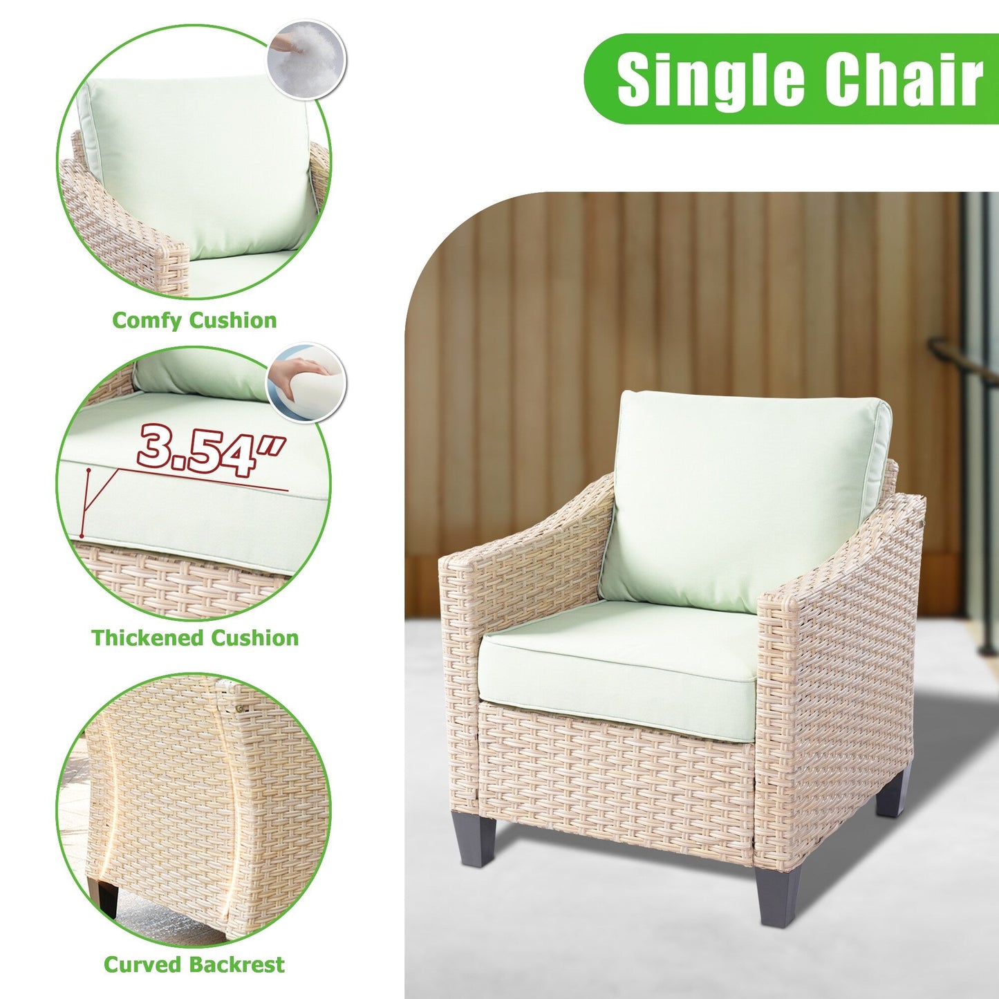 Set di divani da conversazione in rattan e vimini per esterni XIZZI, 5 pezzi