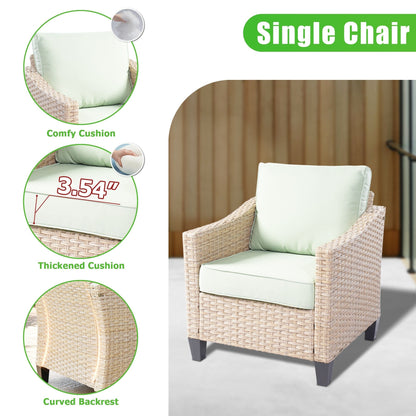 Set di divani da conversazione in rattan e vimini per esterni XIZZI, 5 pezzi