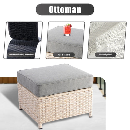 Set di divani da conversazione in rattan e vimini per esterni XIZZI, 5 pezzi