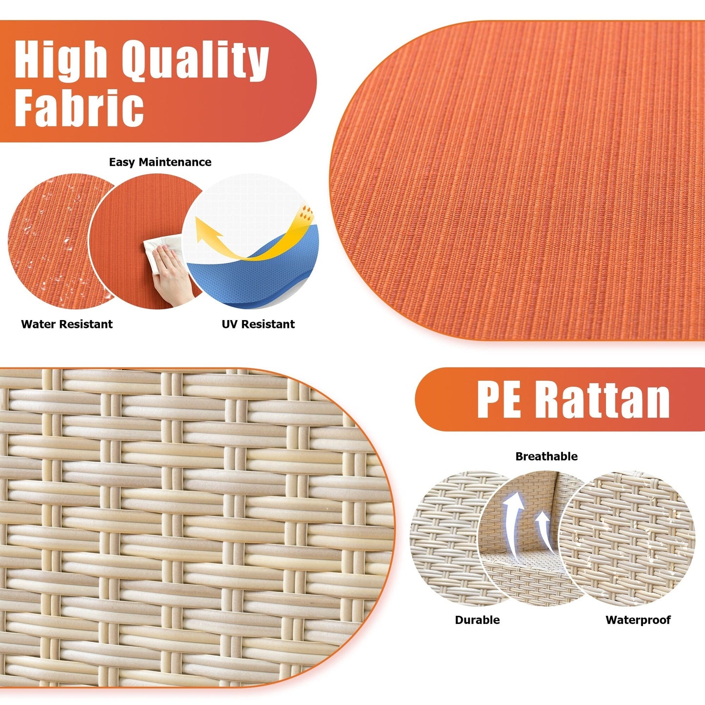 Set di divani da conversazione in rattan e vimini per esterni XIZZI, 5 pezzi