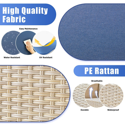 Set di divani da conversazione in rattan e vimini per esterni XIZZI, 5 pezzi