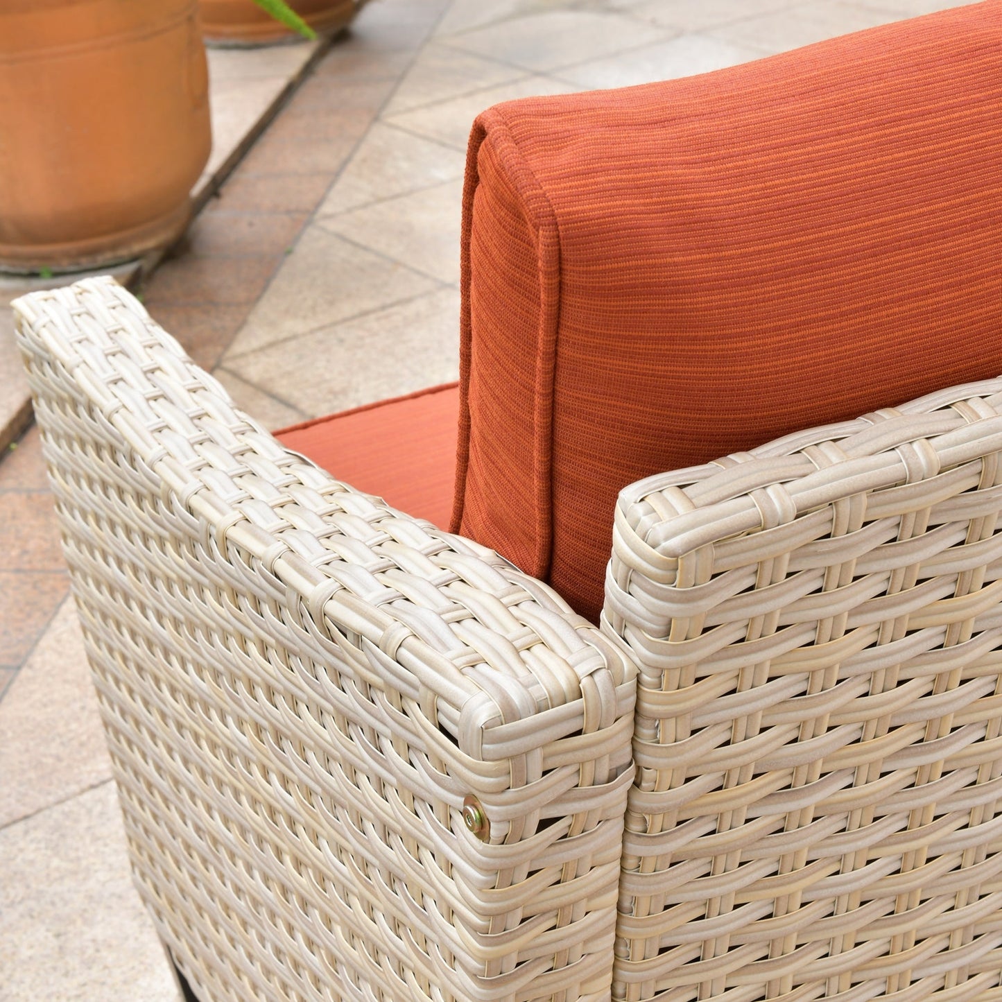 Set di divani da conversazione in rattan e vimini per esterni XIZZI, 5 pezzi