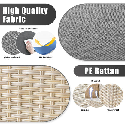 Set di divani da conversazione in rattan e vimini per esterni XIZZI, 5 pezzi