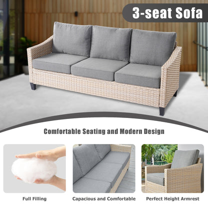 Set di divani da conversazione in rattan e vimini per esterni XIZZI, 5 pezzi