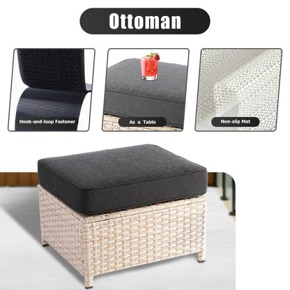 Set di divani da conversazione in rattan e vimini per esterni XIZZI, 5 pezzi