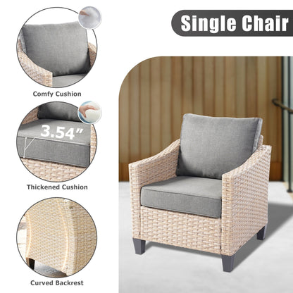 Set di divani da conversazione in rattan e vimini per esterni XIZZI, 5 pezzi