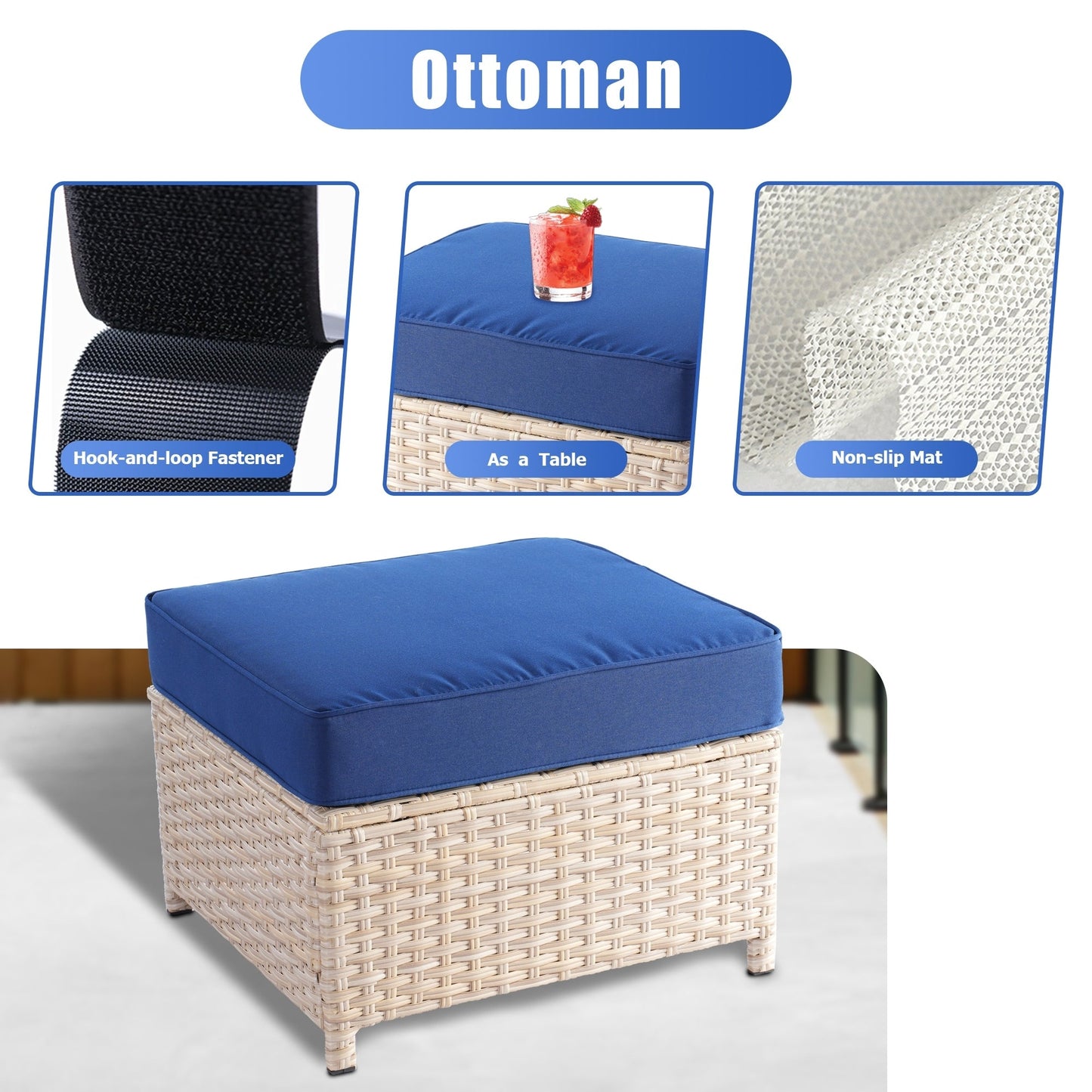 Set di divani da conversazione in rattan e vimini per esterni XIZZI, 5 pezzi