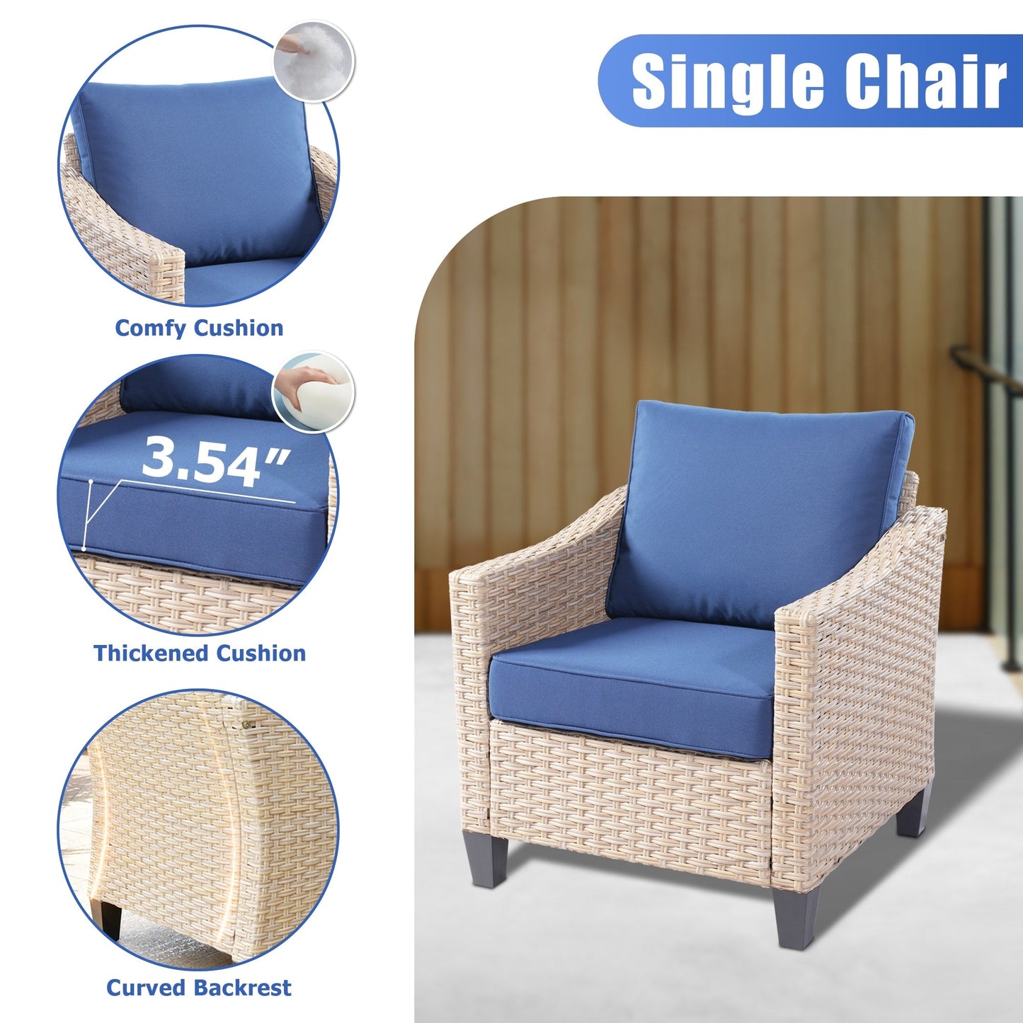 Set di divani da conversazione in rattan e vimini per esterni XIZZI, 5 pezzi