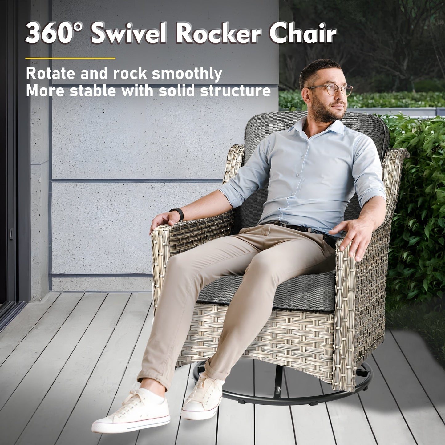 Set di mobili da esterno XIZZI da 6 pezzi con schienale alto e sedia girevole