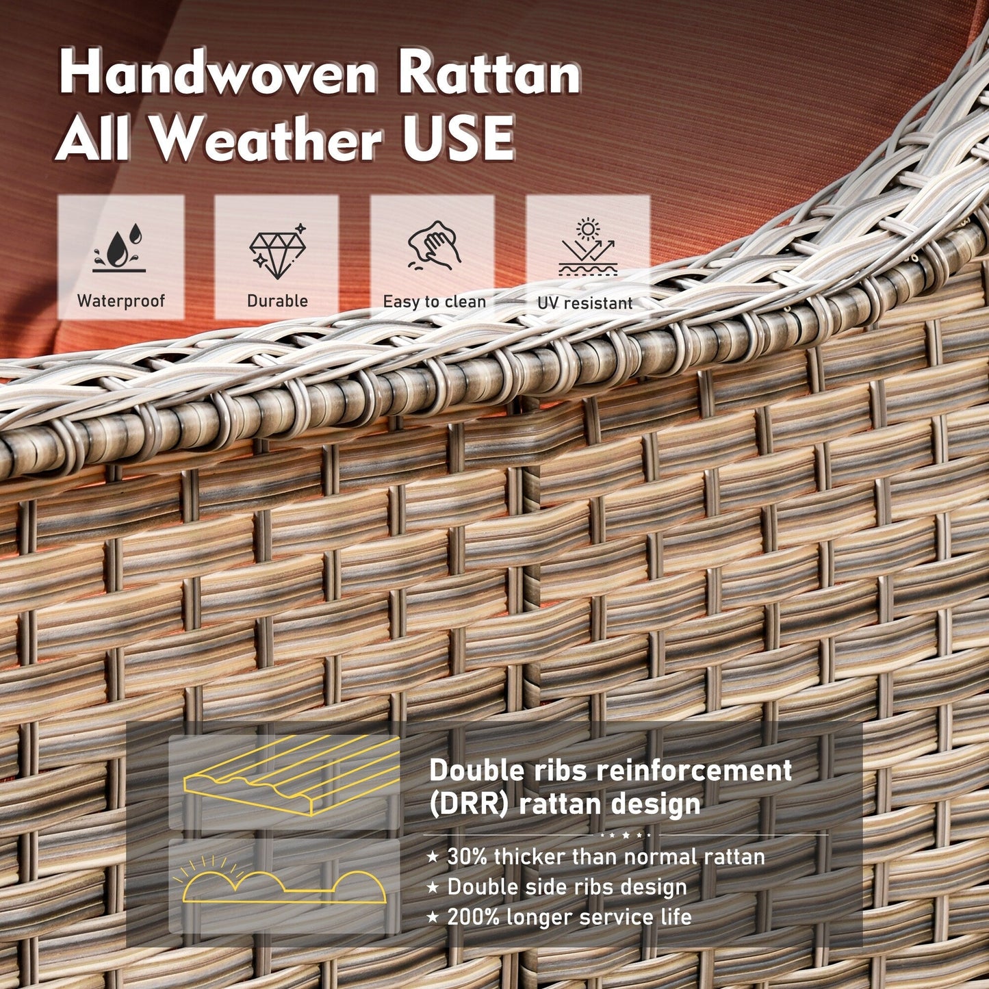 Set di mobili da esterno XIZZI da 6 pezzi con schienale alto e sedia girevole