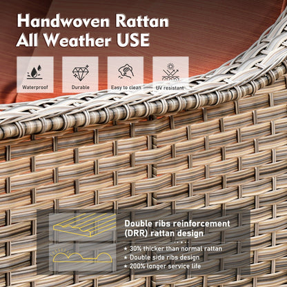 Set di mobili da esterno XIZZI da 6 pezzi con schienale alto e sedia girevole