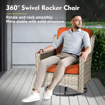 Set di mobili da esterno XIZZI da 6 pezzi con schienale alto e sedia girevole