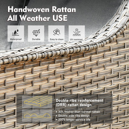 Set di mobili da esterno XIZZI da 6 pezzi con schienale alto e sedia girevole