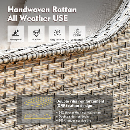 Set di mobili da esterno XIZZI da 6 pezzi con schienale alto e sedia girevole