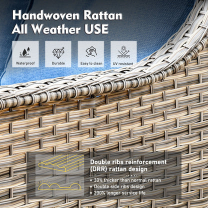 Set di mobili da esterno XIZZI da 6 pezzi con schienale alto e sedia girevole