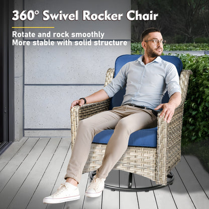 Set di mobili da esterno XIZZI da 6 pezzi con schienale alto e sedia girevole