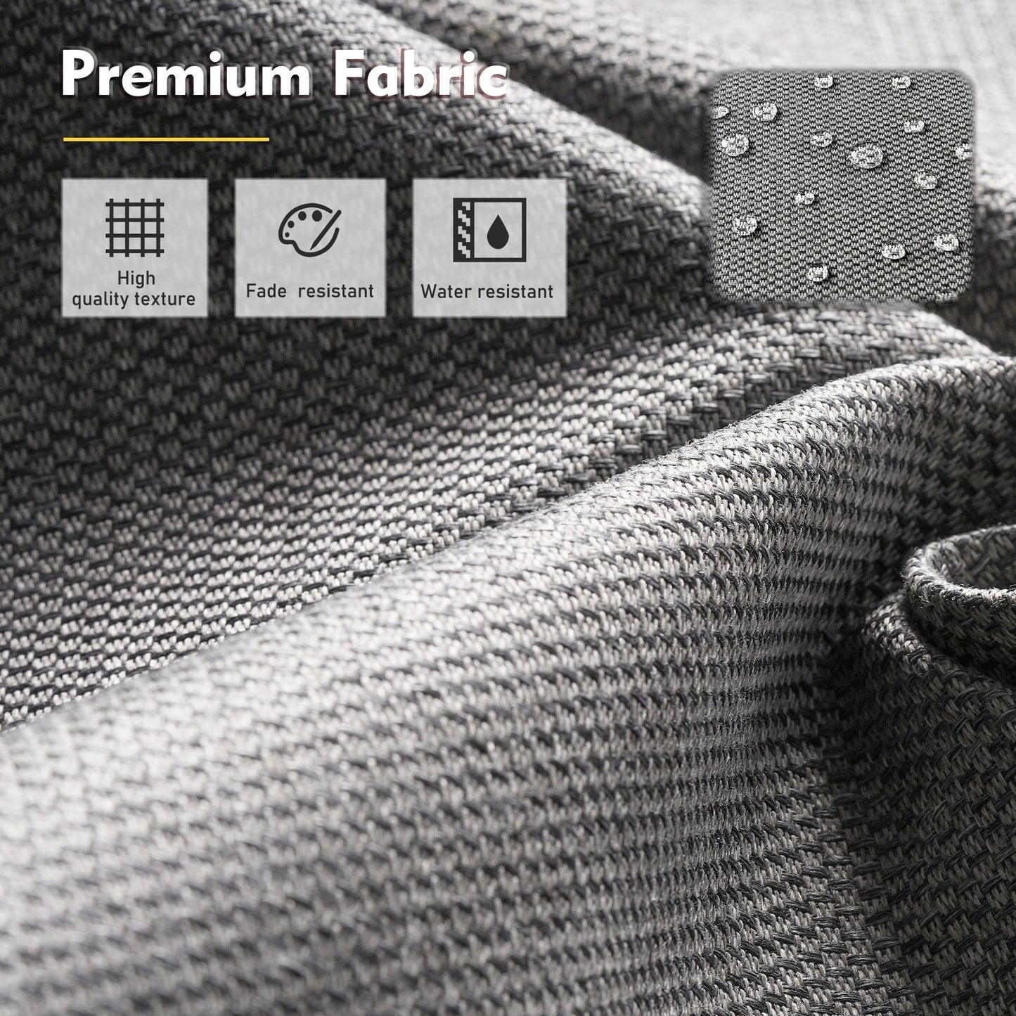 Set di mobili da esterno XIZZI da 6 pezzi con schienale alto e sedia girevole