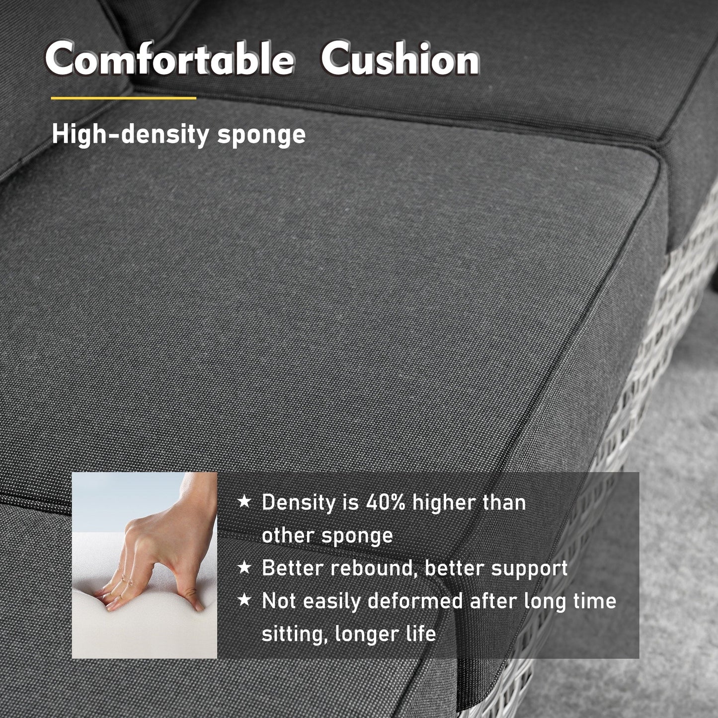 Set di mobili da esterno XIZZI da 6 pezzi con schienale alto e sedia girevole