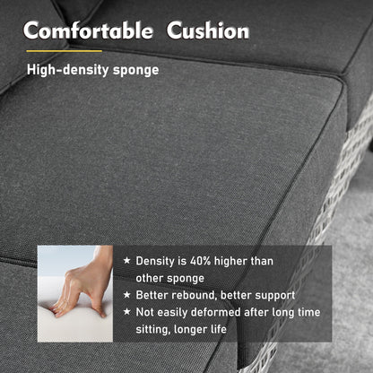 Set di mobili da esterno XIZZI da 6 pezzi con schienale alto e sedia girevole