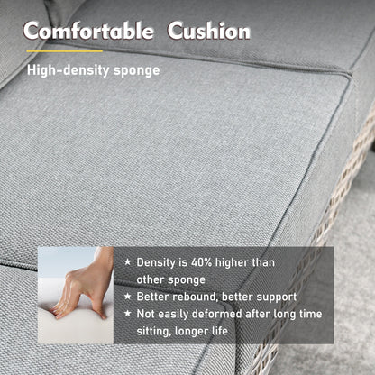 Set di mobili da esterno XIZZI da 6 pezzi con schienale alto e sedia girevole