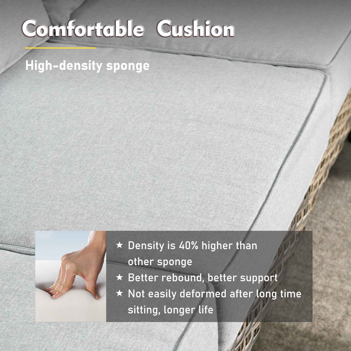 Set di mobili da esterno XIZZI da 6 pezzi con schienale alto e sedia girevole