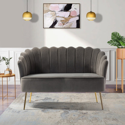 Divano a due posti Xabier da 52'' con schienale a forma di fiore