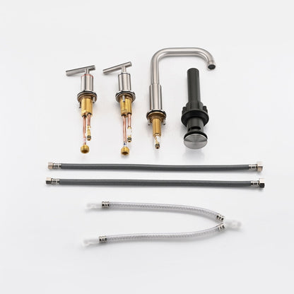 Rubinetto per lavabo da bagno di lusso YASINU da 8 pollici con scarico a scomparsa