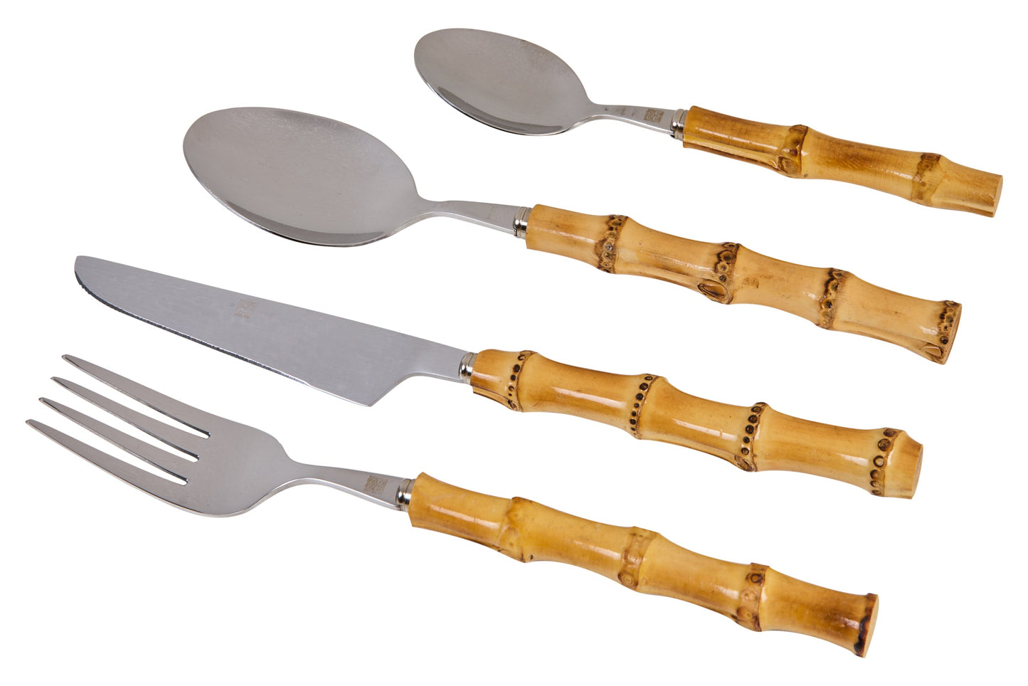 Chatelet - Posate Set 1/16 Manico In Radice Di Bambu