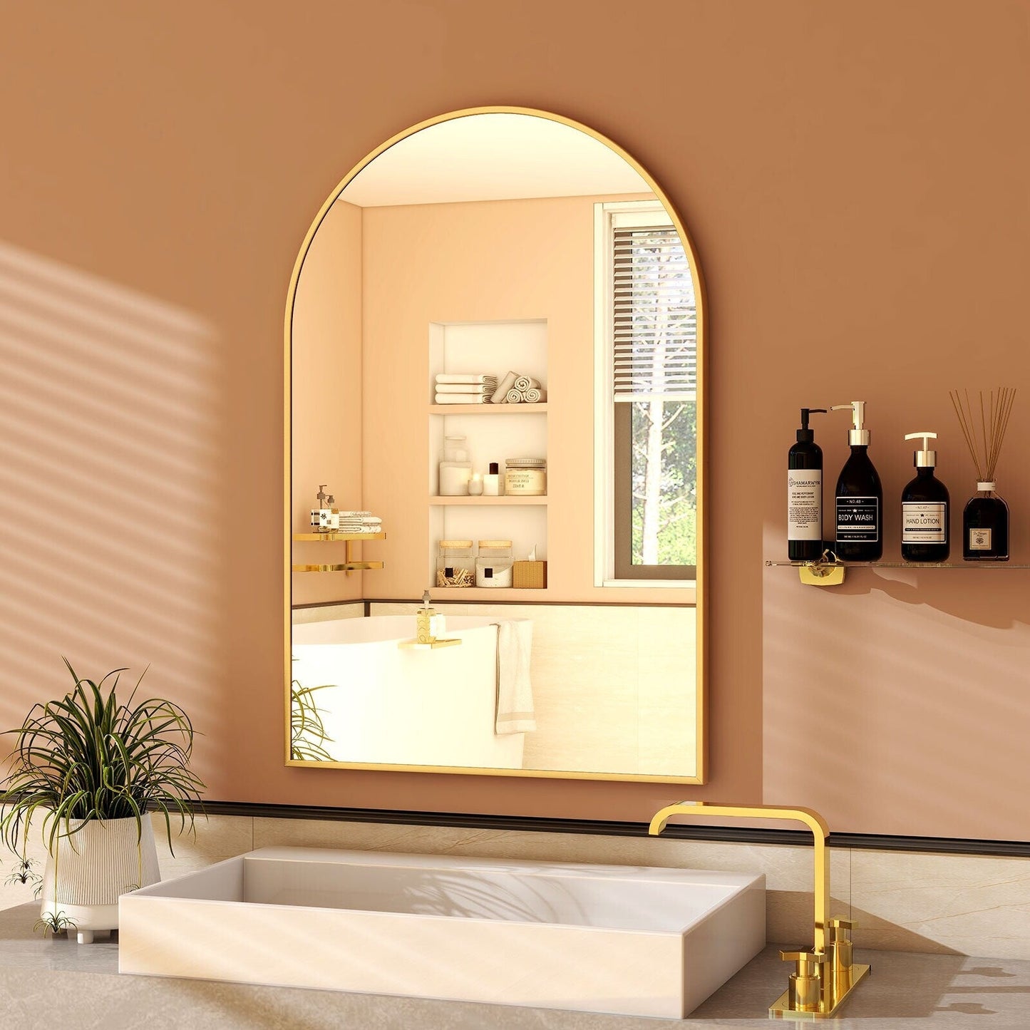 Specchio da parete per bagno ad arco YVANLA