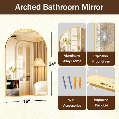 Specchio da parete per bagno ad arco YVANLA