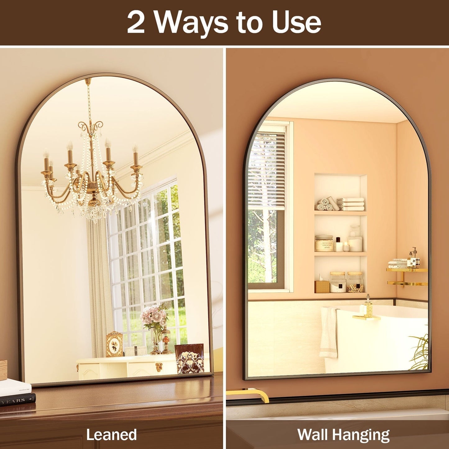 Specchio da parete per bagno ad arco YVANLA