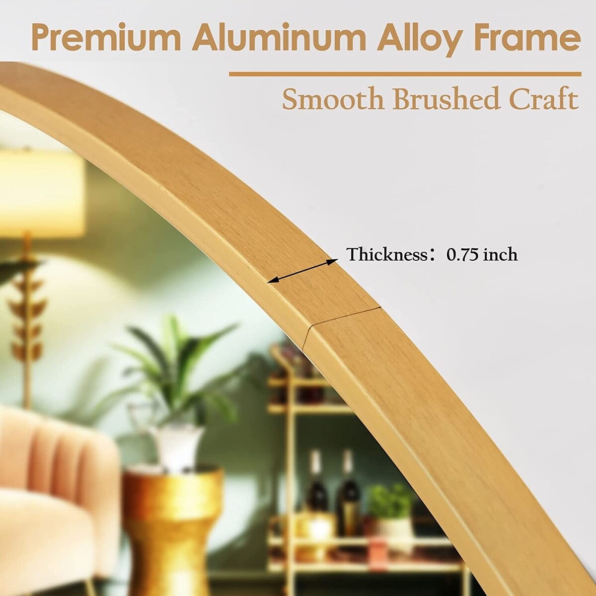 Specchio rotondo da bagno a parete YVANLA con cornice in metallo