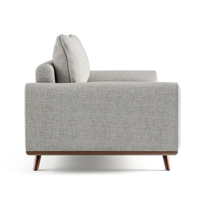 Divano Yaana con cuscini in misto piuma, legno marrone scuro, grigio, 83 pollici