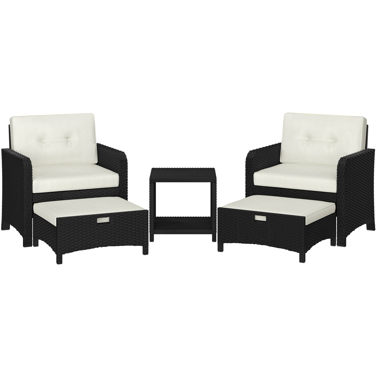 Set di mobili da giardino Yaheetech da 5 pezzi con cuscini e guanciali per cortile e giardino