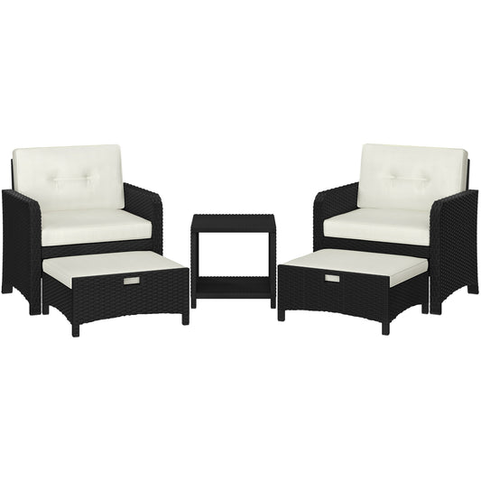 Set di mobili da giardino Yaheetech da 5 pezzi con cuscini e guanciali per cortile e giardino