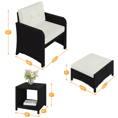 Set di mobili da giardino Yaheetech da 5 pezzi con cuscini e guanciali per cortile e giardino