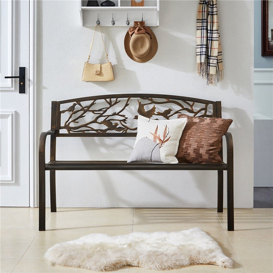 Panca da giardino Yaheetech per esterni, in metallo, per veranda - N/D