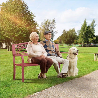 Panca da giardino Yaheetech per esterni, in metallo, per veranda - N/D