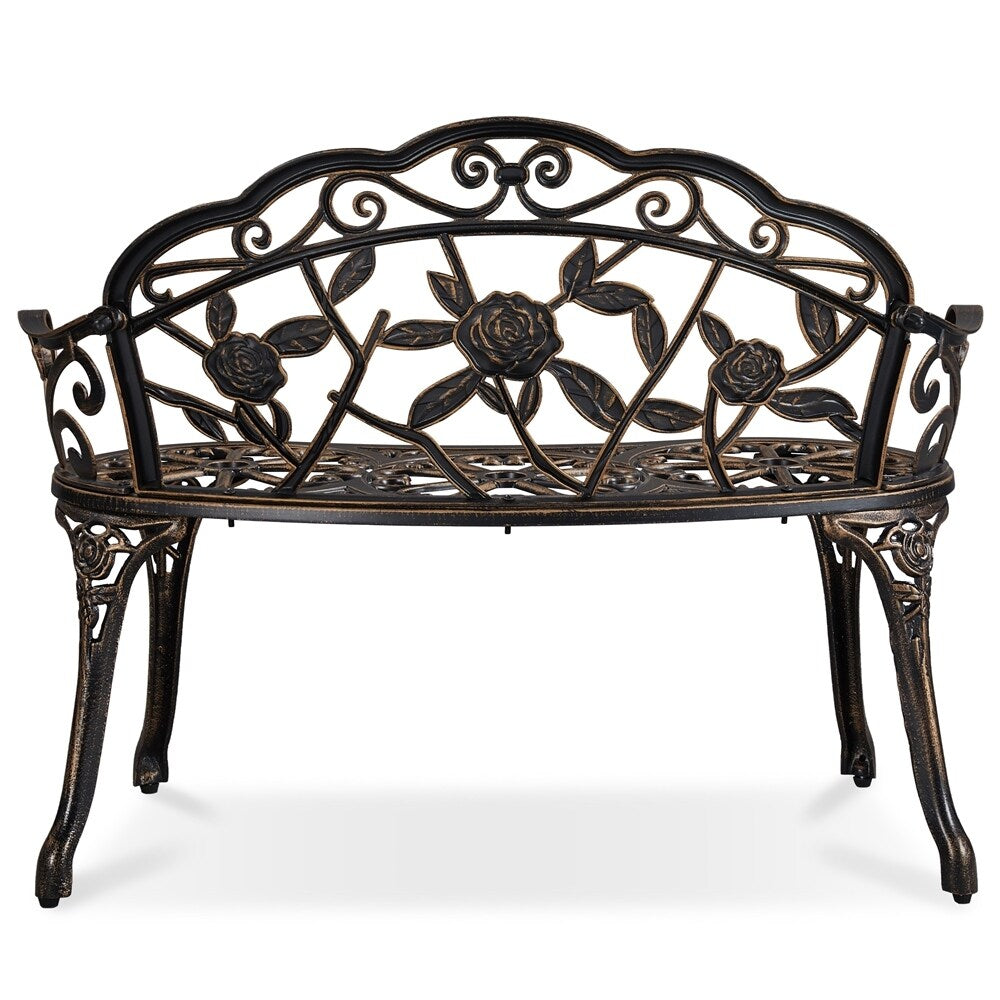 Panca da giardino in metallo per esterni Yaheetech - N/A