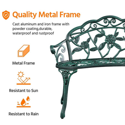 Panca da giardino in metallo per esterni Yaheetech - N/A